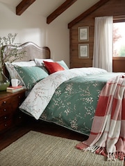 Laura Ashley Fern Green Pussy Willow 100% Cotton Duvet Cover and Pillowcase Set - Image 1 of 9