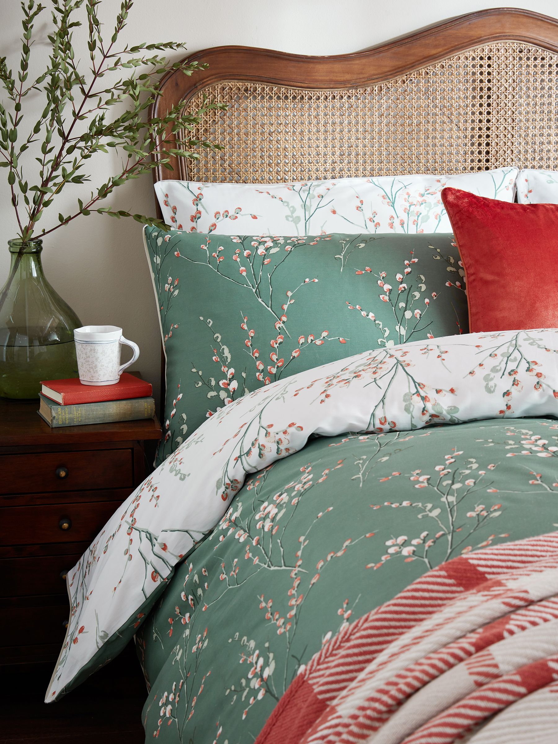 Buy Laura Ashley Green Fern Reversible Sateen 200 Thread Count
