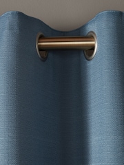 Laura Ashley Dark Seaspray Blue Stephanie Eyelet Blackout Lined  Eyelet Curtains - Image 3 of 4