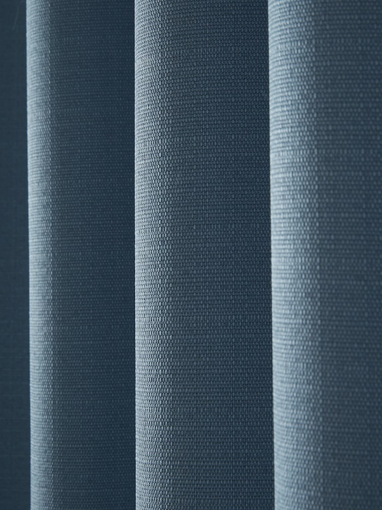 Laura Ashley Dark Seaspray Blue Stephanie Eyelet Blackout Lined  Eyelet Curtains - Image 4 of 4