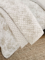 Laura Ashley Dove Grey Walled Garden Quilted Bedspread - Image 1 of 4