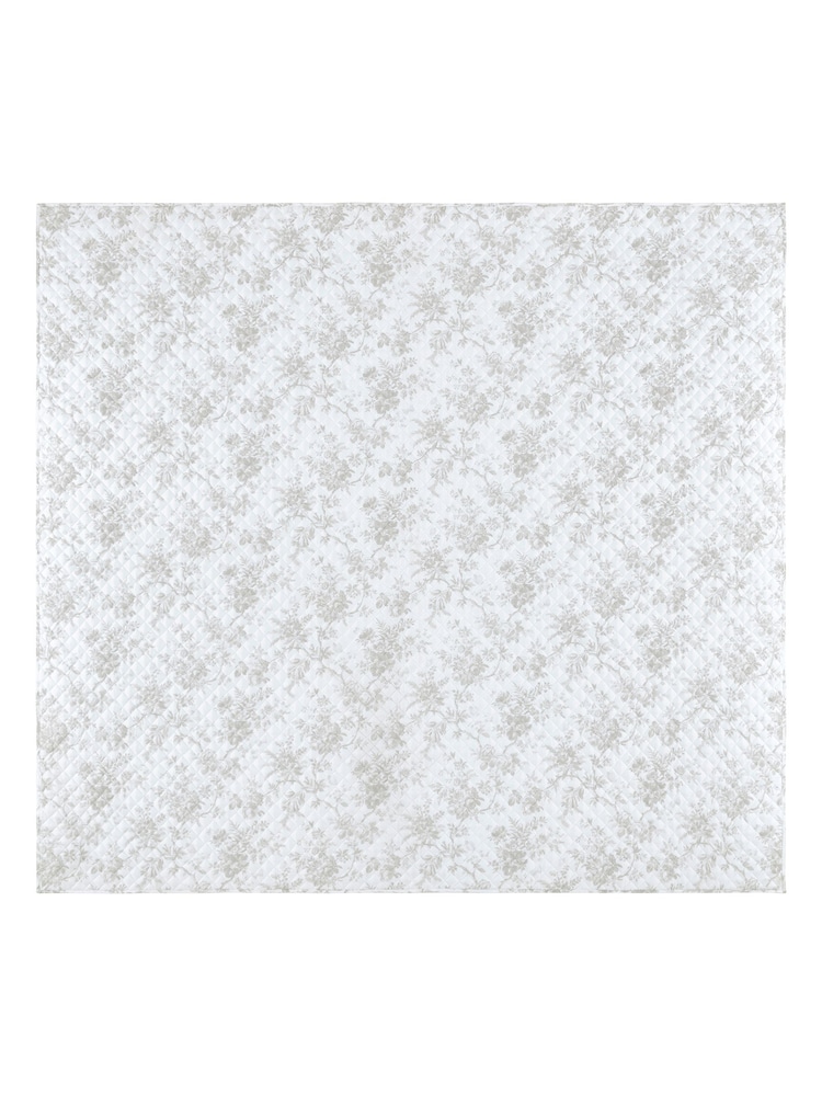 Laura Ashley Dove Grey Walled Garden Quilted Bedspread - Image 3 of 4