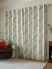 Laura Ashley Fern Green Oldcastle Leaves Eyelet Curtains - Image 2 of 4
