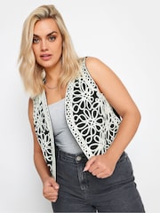 Yours Curve Black 100% Cotton Limited Embroidered Waistcoat - Image 1 of 4