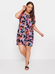 Yours Curve Black Leopard Print Shift Dress - Image 2 of 5