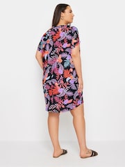Yours Curve Black Leopard Print Shift Dress - Image 3 of 5