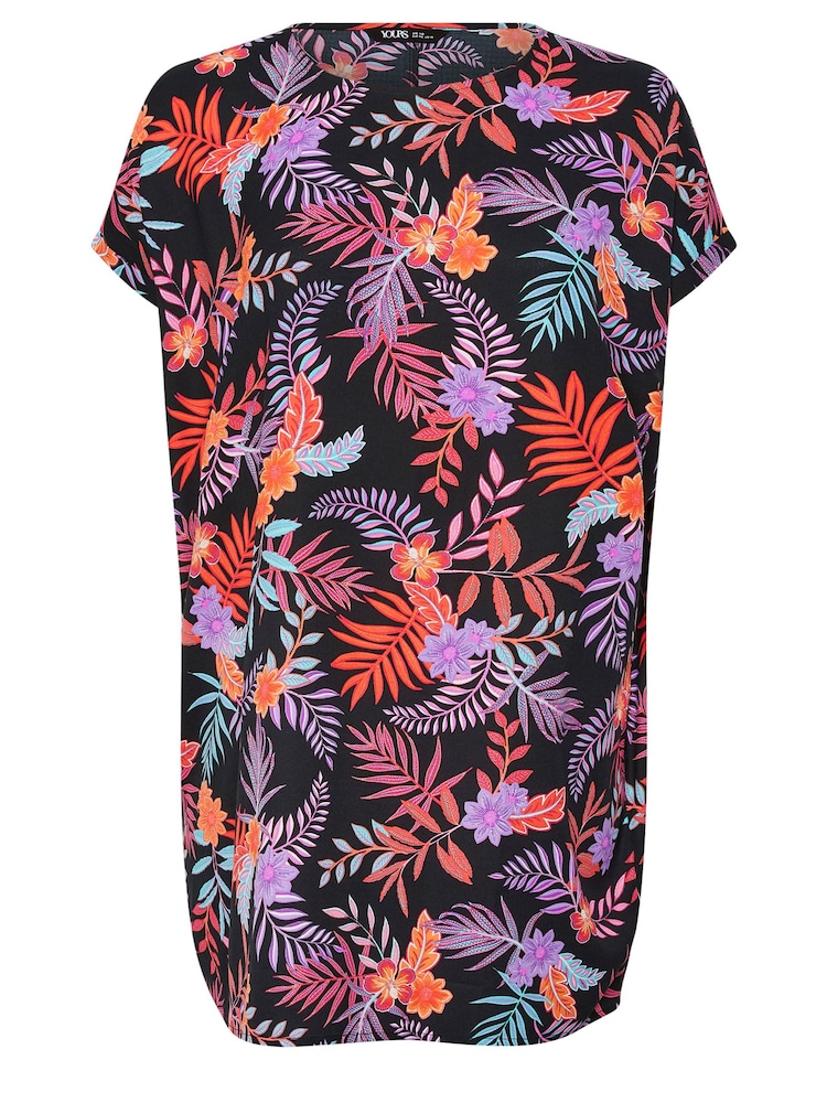 Yours Curve Black Leopard Print Shift Dress - Image 5 of 5