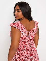 Yours Curve Red Frill Maxi Dress - Image 5 of 5
