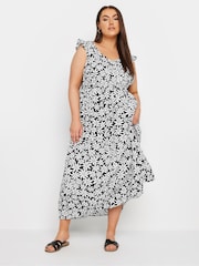 Yours Curve Black Frill Maxi Dress - Image 1 of 5