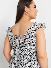 Yours Curve Black Frill Maxi Dress - Image 4 of 5