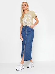 PixieGirl Petite Natural Satin Acid Wash Dreamer 100% Cotton T-Shirt - Image 3 of 6
