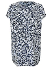 Yours Curve Navy Blue Leopard Print Shift Dress - Image 5 of 5