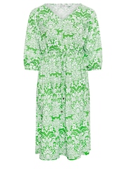 Yours Curve Green V-Neck Midaxi Dress - Image 6 of 6