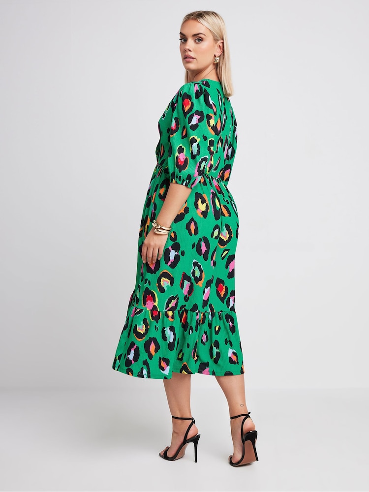 dove dress in green leopard Green Leopard Dove Dress Silkfred Dove Dress In Blue Leopard Dancing Leopard SilkFred