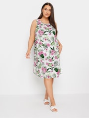 Yours Curve White Sleeveless Midi Swing Dress - Image 1 of 5