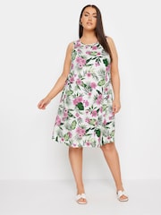 Yours Curve White Sleeveless Midi Swing Dress - Image 2 of 5