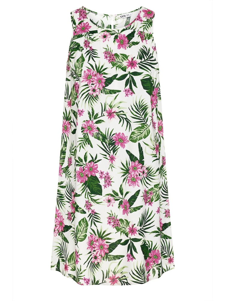 Yours Curve White Sleeveless Midi Swing Dress - Image 5 of 5