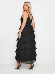 Yours Curve Black Frill Maxi Dress - Image 3 of 5
