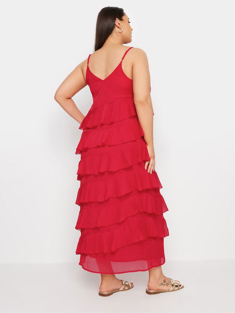 strapless open back dress Uma Cap Sleeve Ruffle Maxi Dress main image 0