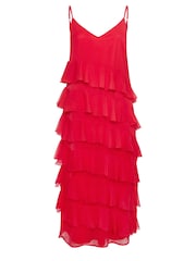 Yours Curve Red Frill Maxi Dress - Image 7 of 7
