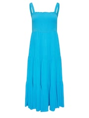 Yours Curve Blue Tiered Maxi Dress - Image 6 of 6