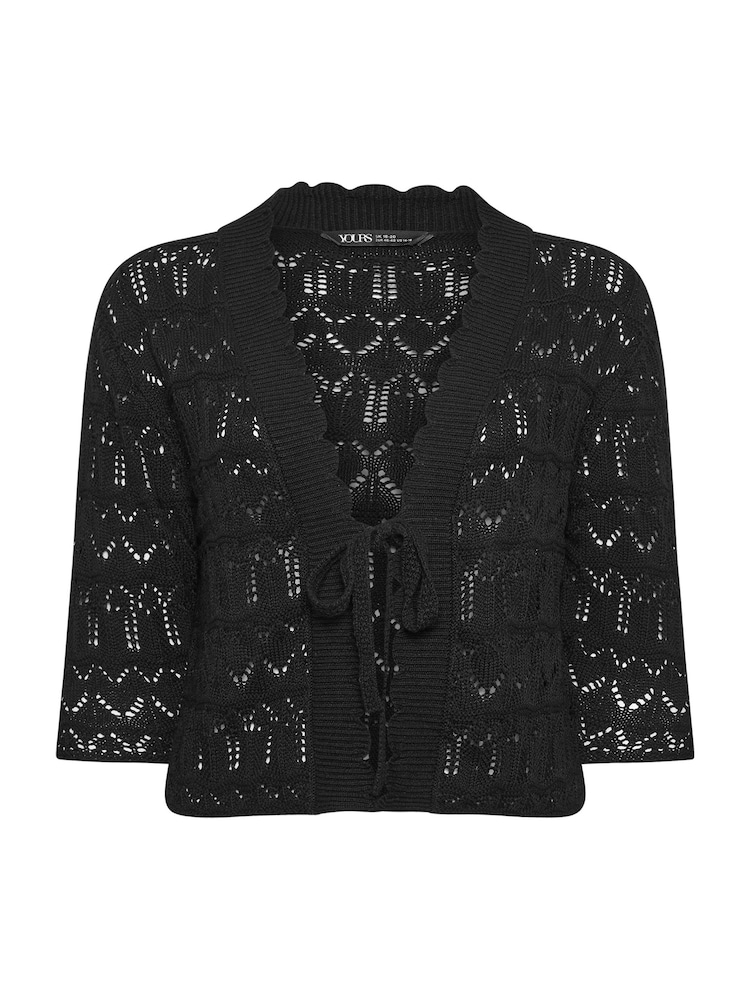 Negro - Torera de croché con lazada delantera de Yours Curve - Imagen 5 de 5 Negro - Torera de croché con lazada delantera de Yours Curve - Imagen 5 de 5