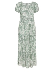 Yours Curve Green Boho Bardot Maxi Dress - Image 6 of 6