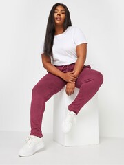 Yours Curve Red YOURS Curve Forest Green Acid Wash Joggers - Image 2 of 5