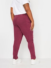 Yours Curve Red YOURS Curve Forest Green Acid Wash Joggers - Image 4 of 5
