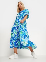 Yours Curve Blue Angel Sleeve Maxi Dress - Image 1 of 6