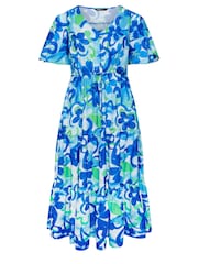 Yours Curve Blue Angel Sleeve Maxi Dress - Image 6 of 6