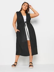 Yours Curve Black LIMITED COLLECTION  Crinke Linen Kimono - Image 2 of 6