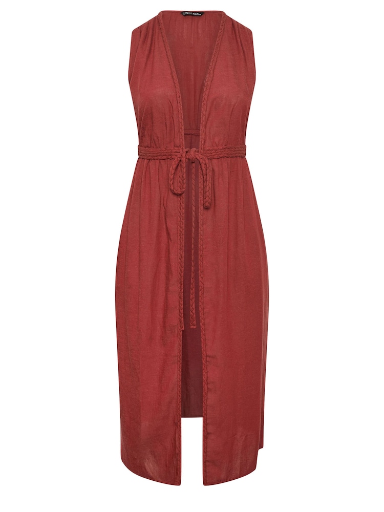 Yours Curve Orange LIMITED COLLECTION  Crinke Linen Kimono - Image 2 of 2