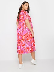 Yours Curve Pink Throw On Smock Dress - Image 3 of 5