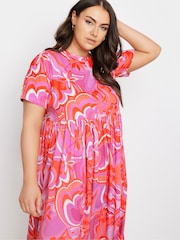 Yours Curve Pink Throw On Smock Dress - Image 4 of 5