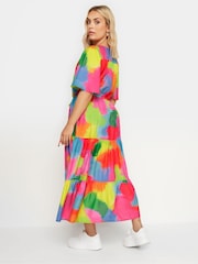 Yours Curve Pink Angel Sleeve Maxi Dress - Image 4 of 5