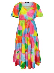 Yours Curve Pink Angel Sleeve Maxi Dress - Image 5 of 5