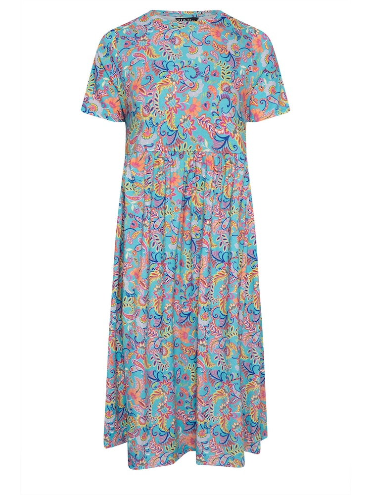 Yours Curve Blue Throw On Smock Dress - Image 5 of 5