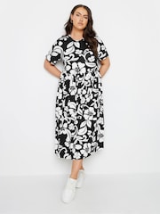 Yours Curve Black Throw On Smock Dress - Image 1 of 5
