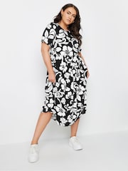 Yours Curve Black Throw On Smock Dress - Image 4 of 5