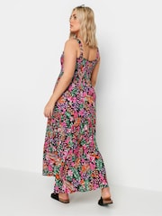 Yours Curve Black Shirred Strappy Tiered Maxi Dress - Image 5 of 7