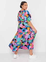 Yours Curve Purple Angel Sleeve Maxi Dress - Image 3 of 5