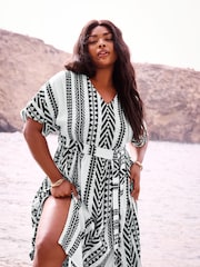 Yours Curve Black Print Embroidered Maxi Dress - Image 1 of 7