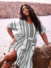 Yours Curve Black Print Embroidered Maxi Dress - Image 2 of 7