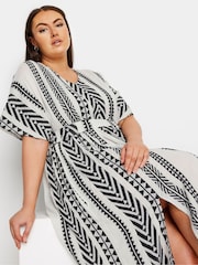 Yours Curve Black Print Embroidered Maxi Dress - Image 4 of 7