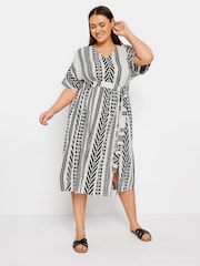 Yours Curve Black Print Embroidered Maxi Dress - Image 6 of 7
