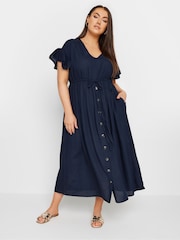 Yours Curve Blue Boho Maxi Dress - Image 1 of 5