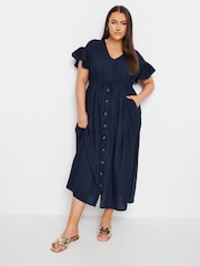 Yours Curve Blue Boho Maxi Dress - Image 2 of 5