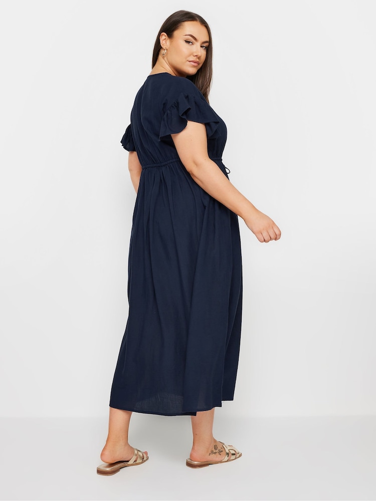 Yours Curve Blue Boho Maxi Dress - Image 3 of 5