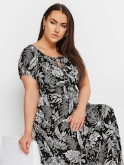 Yours Curve Black Boho Bardot Maxi Dress - Image 4 of 5
